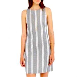 Ann Taylor Black & White Stripe Woven Sleeveless Shift Dress